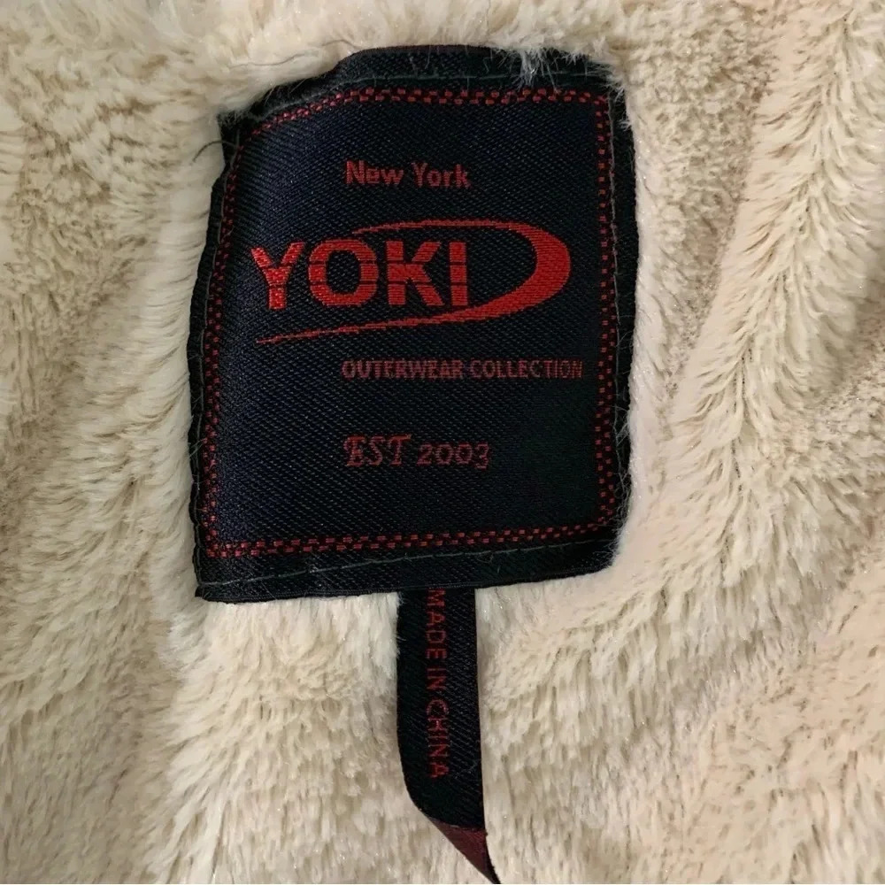 Yoki New York women's medium military green jacket with soft faux fur - Picture 4 of 8